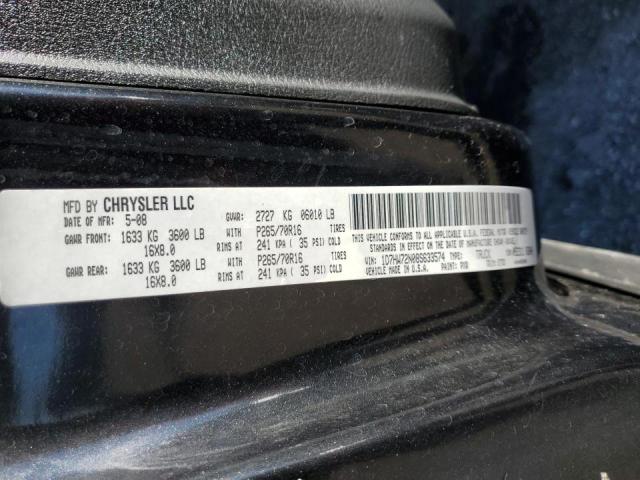 1D7HW72N08S633574 - 2008 DODGE DAKOTA TRX BLACK photo 12