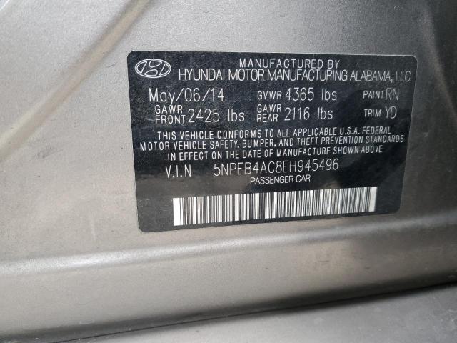 5NPEB4AC8EH945496 - 2014 HYUNDAI SONATA GLS TAN photo 12