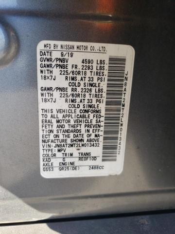 JN8AT2MT2LW013432 - 2020 NISSAN ROGUE S GRAY photo 13