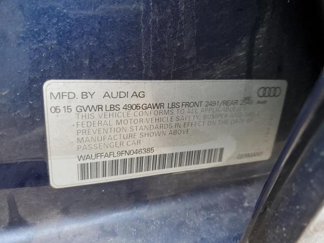 WAUFFAFL9FN046385 - 2015 AUDI A4 PREMIUM PLUS BLUE photo 12