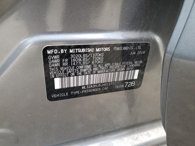 ML32A3HJ5JH013711 - 2018 MITSUBISHI MIRAGE ES GRAY photo 12