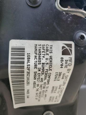 1G8AL52F35Z101251 - 2005 SATURN ION LEVEL 3 GRAY photo 10
