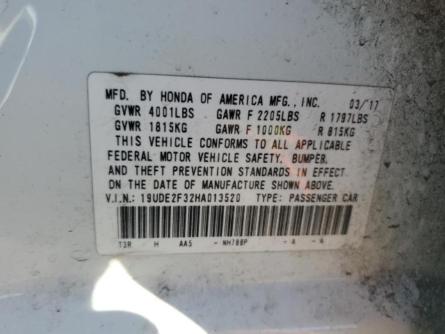 19UDE2F32HA013520 - 2017 ACURA ILX BASE WATCH PLUS WHITE photo 12