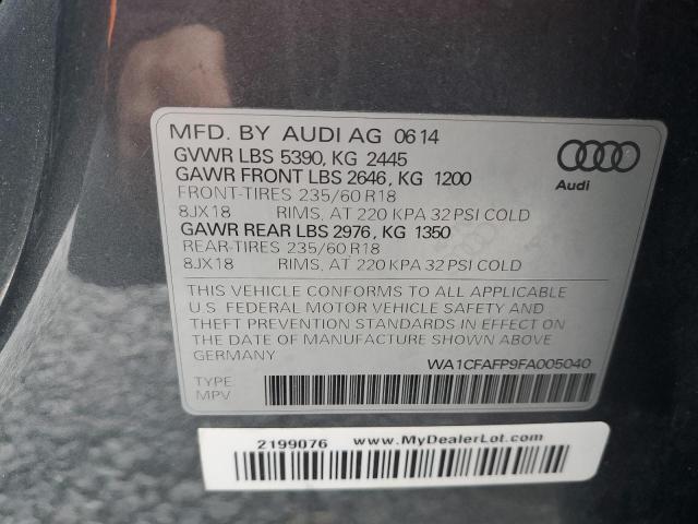 WA1CFAFP9FA005040 - 2015 AUDI Q5 PREMIUM GRAY photo 12