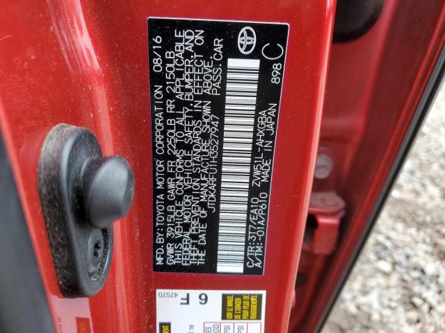 JTDKARFU1H3527947 - 2017 TOYOTA PRIUS RED photo 12