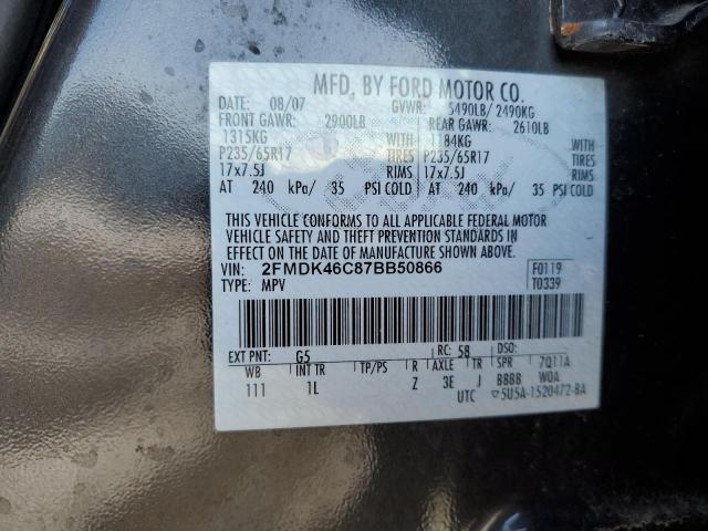 2FMDK46C87BB50866 - 2007 FORD EDGE SE GRAY photo 13