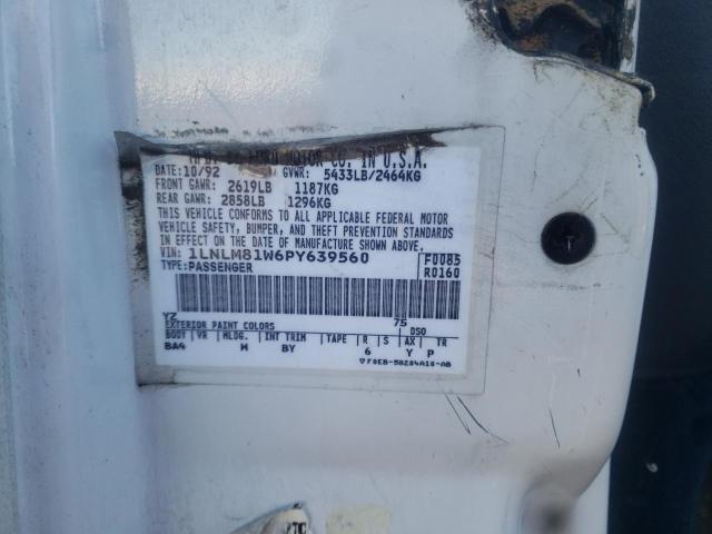 1LNLM81W6PY639560 - 1993 LINCOLN TOWN CAR EXECUTIVE WHITE photo 12