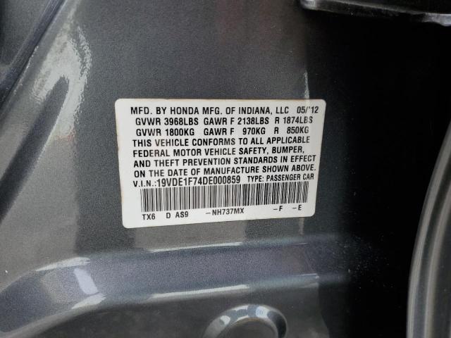 19VDE1F74DE000859 - 2013 ACURA ILX 20 TECH GRAY photo 12