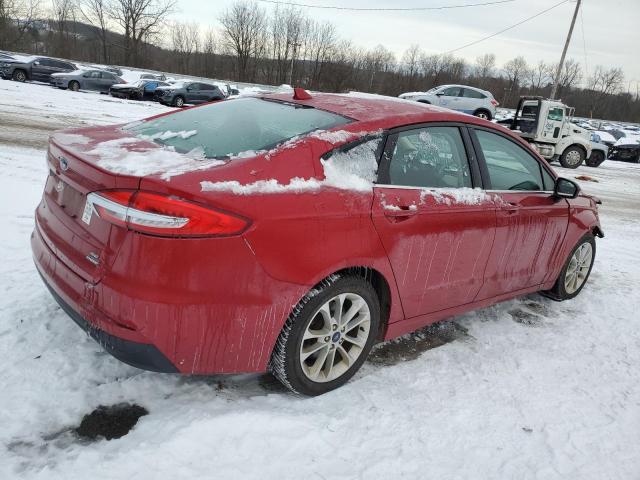 3FA6P0LU4LR101508 - 2020 FORD FUSION SE RED photo 3