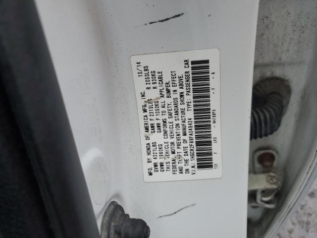 1HGCR2F89FA049424 - 2015 HONDA ACCORD EXL WHITE photo 12