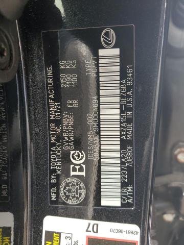 58AB11D19MU004694 - 2021 LEXUS ES 250 BLACK photo 14