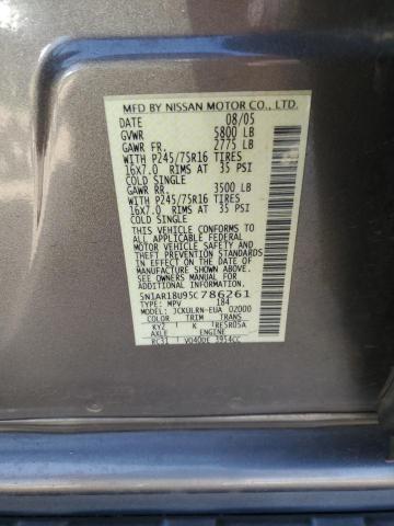 5N1AR18U95C786261 - 2005 NISSAN PATHFINDER LE თაფლისფერი ფოტო 13