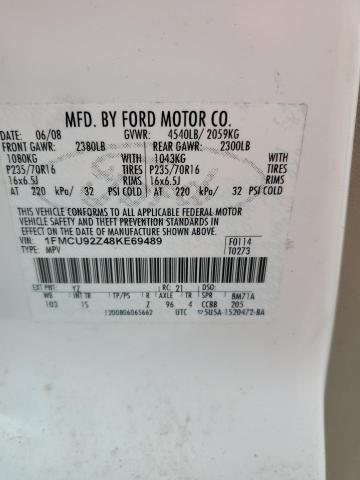 1FMCU92Z48KE69489 - 2008 FORD ESCAPE XLS WHITE photo 13