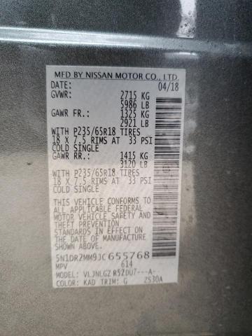 5N1DR2MM9JC655768 - 2018 NISSAN PATHFINDER S GRAY photo 13