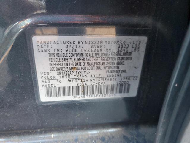 3N1AB7AP1FY307178 - 2015 NISSAN SENTRA S GRAY photo 12