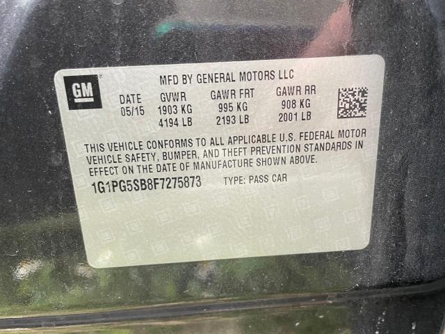 1G1PG5SB8F7275873 - 2015 CHEVROLET CRUZE LTZ BLACK photo 10