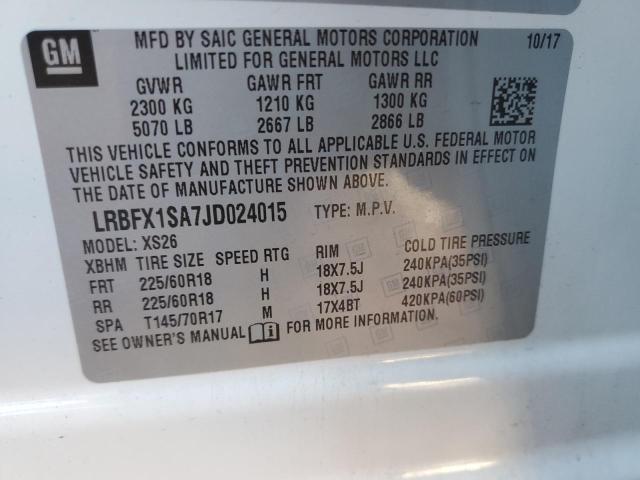 LRBFX1SA7JD024015 - 2018 BUICK ENVISION ESSENCE أبيض صورة 13