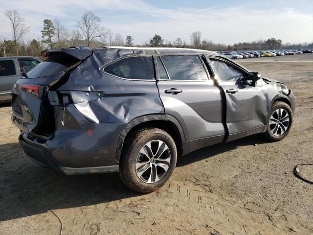 5TDGZRAHXNS130305 - 2022 TOYOTA HIGHLANDER XLE ნაცრისფერი ფოტო 3