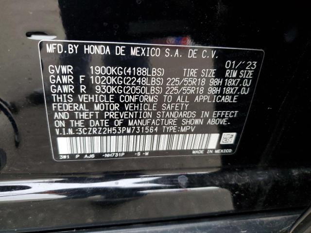 3CZRZ2H53PM731564 - 2023 HONDA HR-V SPORT BLACK photo 14