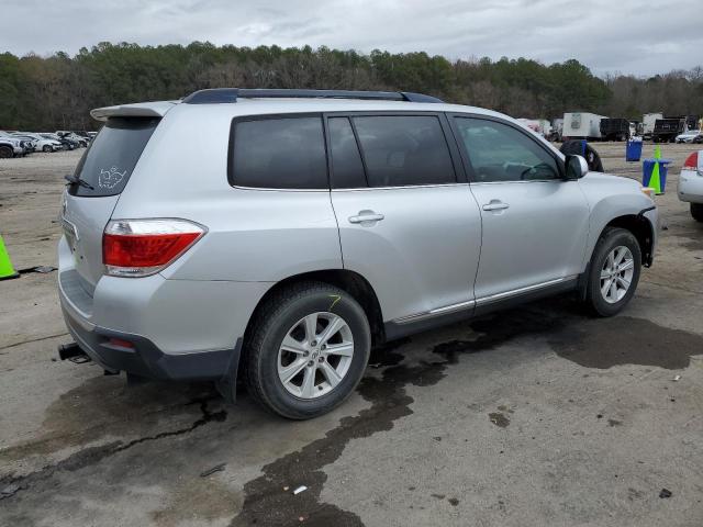 5TDZK3EH7CS083185 - 2012 TOYOTA HIGHLANDER BASE SILVER photo 3