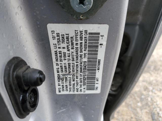 19XFB2F55EE004319 - 2014 HONDA CIVIC LX SILVER photo 12