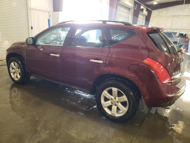 JN8AZ08W77W661958 - 2007 NISSAN MURANO SL MAROON photo 2