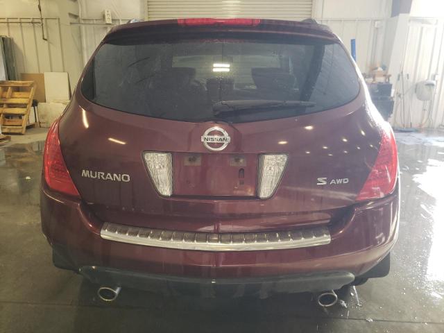 JN8AZ08W77W661958 - 2007 NISSAN MURANO SL MAROON photo 6