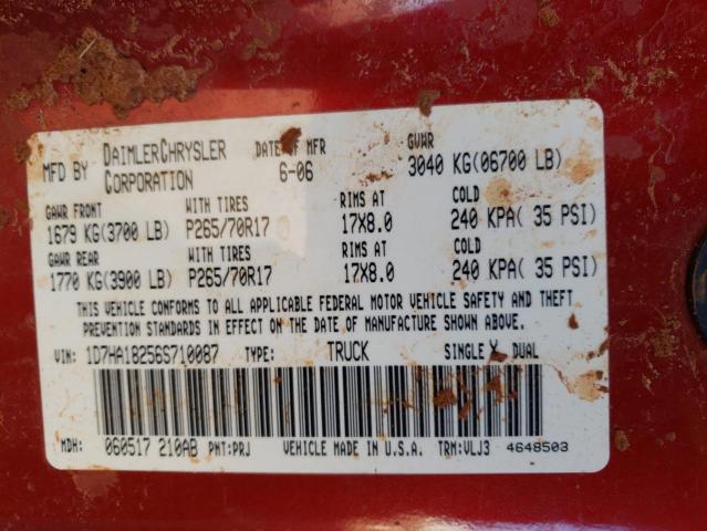 1D7HA18256S710087 - 2006 DODGE RAM 1500 ST RED photo 12