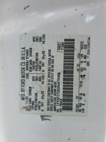 1FTRF17203NA79406 - 2003 FORD F150 WHITE photo 12