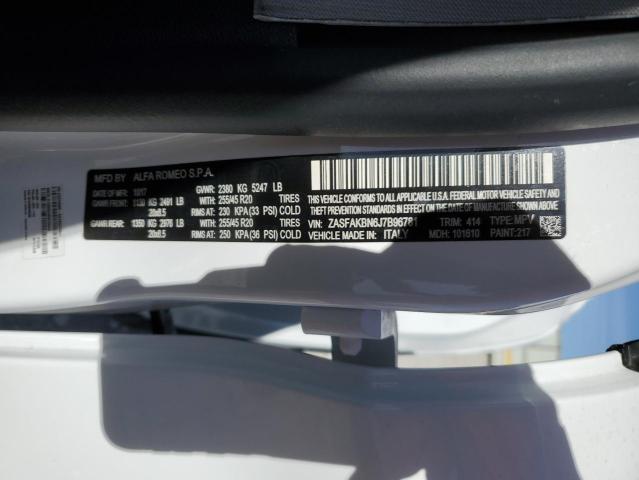 ZASFAKBN6J7B96781 - 2018 ALFA ROMEO STELVIO TI WHITE photo 13
