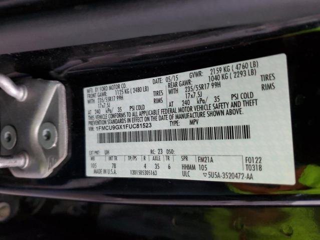 1FMCU9GX1FUC81523 - 2015 FORD ESCAPE SE BLACK photo 13