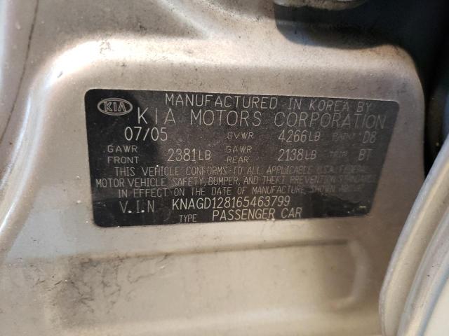 KNAGD128165463799 - 2006 KIA OPTIMA LX BEIGE photo 12