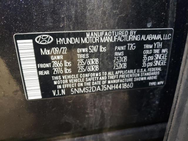 5NMS2DAJ5NH441860 - 2022 HYUNDAI SANTA FE SEL GRAY photo 13