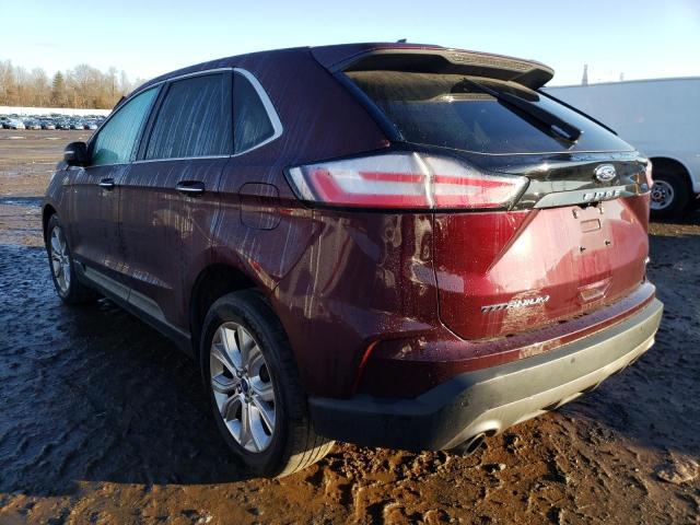 2FMPK4K90MBA18168 - 2021 FORD EDGE TITANIUM BURGUNDY photo 2