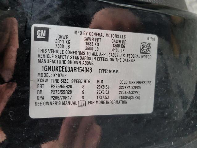 1GNUKCE03AR154048 - 2010 CHEVROLET TAHOE K1500 LTZ BLACK photo 14