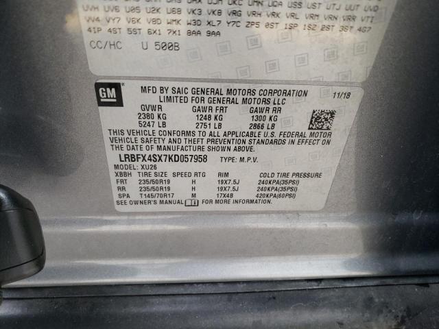 LRBFX4SX7KD057958 - 2019 BUICK ENVISION PREMIUM II Boz foto 12