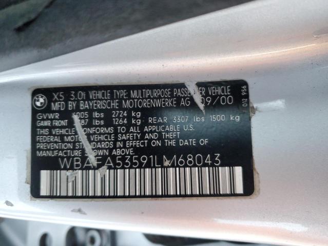 WBAFA53591LM68043 - 2001 BMW X5 3.0I SILVER photo 13