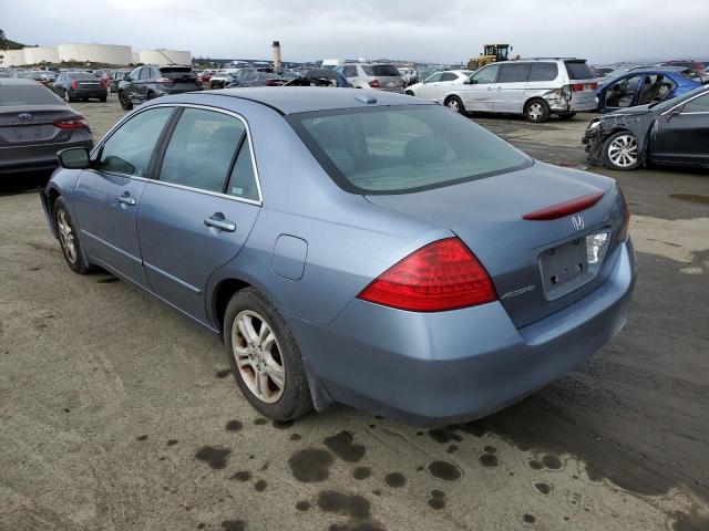 1HGCM56847A060378 - 2007 HONDA ACCORD EX BLUE photo 2