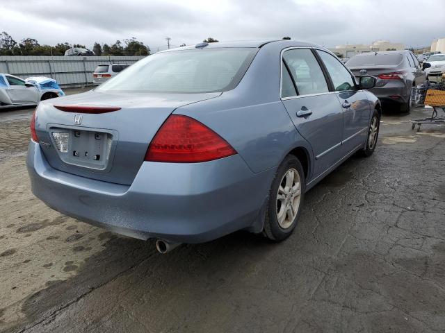 1HGCM56847A060378 - 2007 HONDA ACCORD EX BLUE photo 3