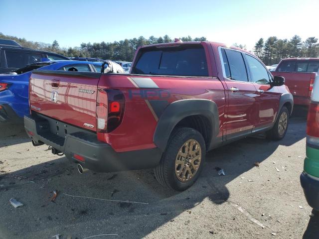 5FPYK3F7XNB015589 - 2022 HONDA RIDGELINE RTL BURGUNDY photo 3