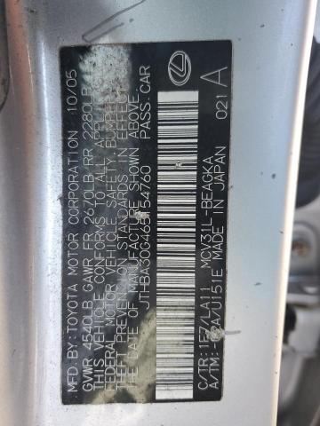 JTHBA30G465154760 - 2006 LEXUS ES 330 SILVER photo 13