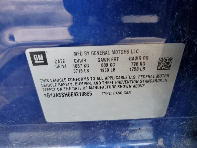 1G1JA5SH6E4210855 - 2014 CHEVROLET SONIC LS BLUE photo 12