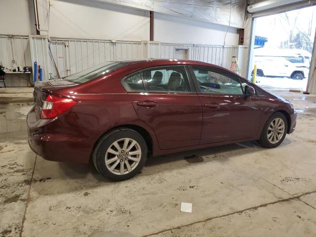 19XFB2F8XCE100132 - 2012 HONDA CIVIC EX BURGUNDY photo 3