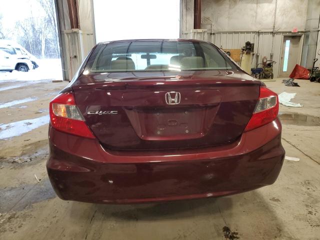 19XFB2F8XCE100132 - 2012 HONDA CIVIC EX BURGUNDY photo 6