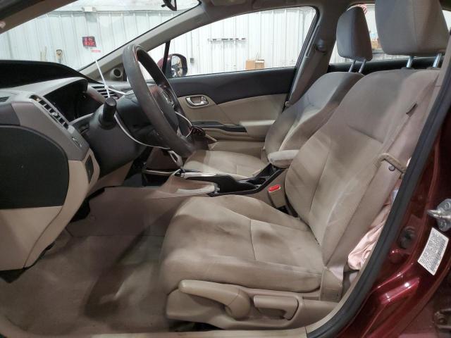 19XFB2F8XCE100132 - 2012 HONDA CIVIC EX BURGUNDY photo 7