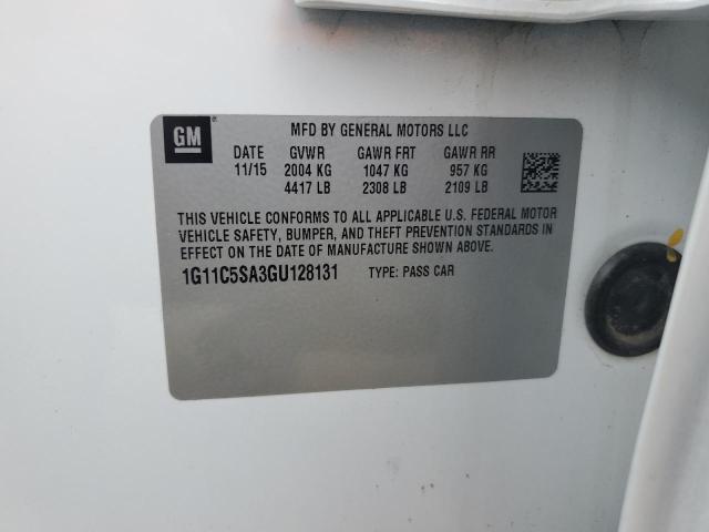 1G11C5SA3GU128131 - 2016 CHEVROLET MALIBU LIM LT 白色 照片 12