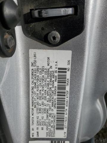 5TEUU42N97Z460967 - 2007 TOYOTA TACOMA ACCESS CAB ვერცხლისფერი ფოტო 13