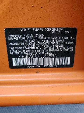 JF2GTADC8J8228977 - 2018 SUBARU CROSSTREK PREMIUM 橙色 照片 12