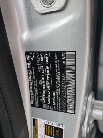 4JGDA5HB6DA213466 - 2013 MERCEDES-BENZ ML 350 4MATIC SILVER photo 13