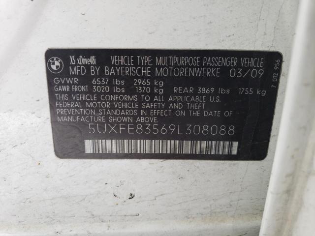 5UXFE83569L308088 - 2009 BMW X5 XDRIVE48I WHITE photo 13